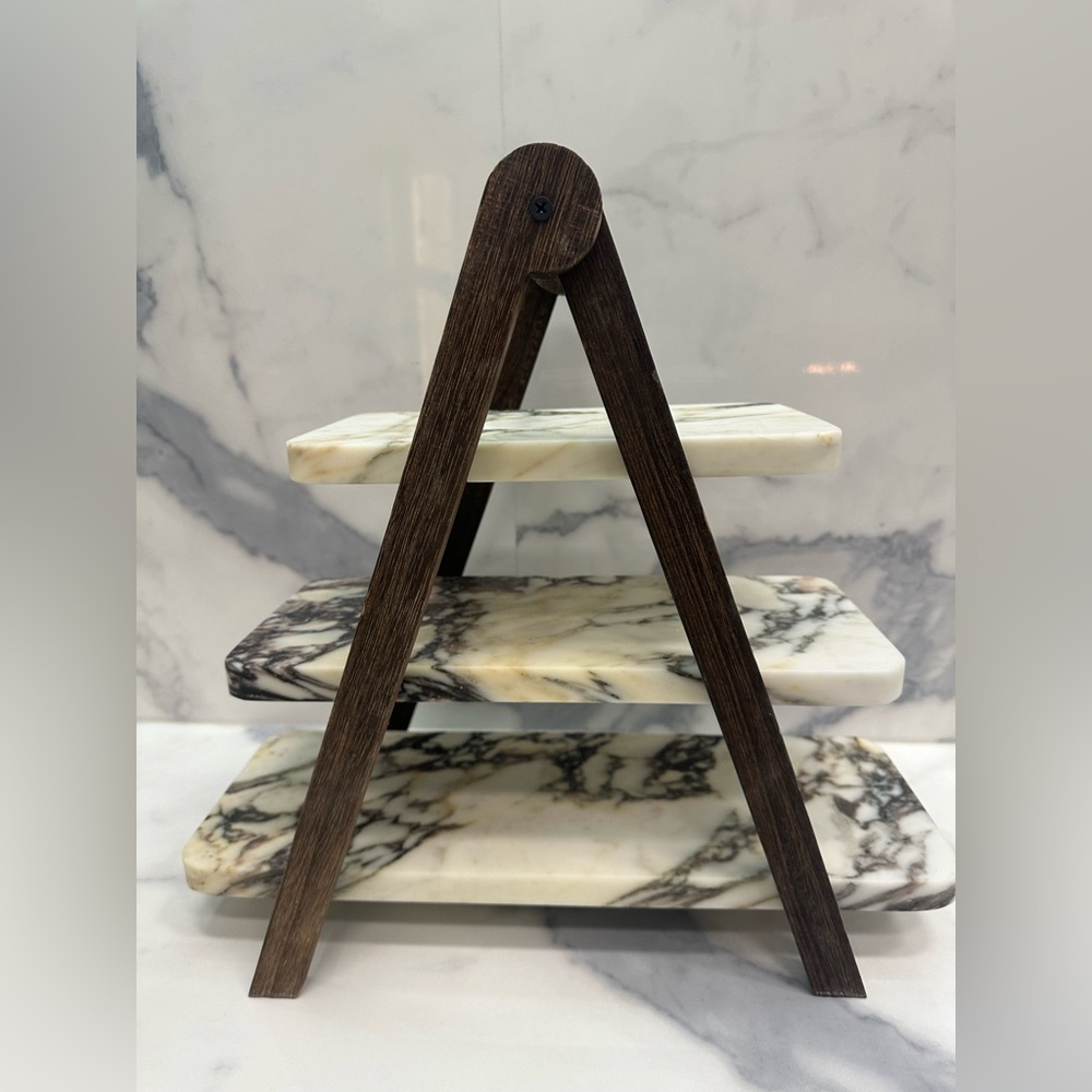 Calacatta Borghini Italian Marble 3 Tier display Tray - Custom Design.